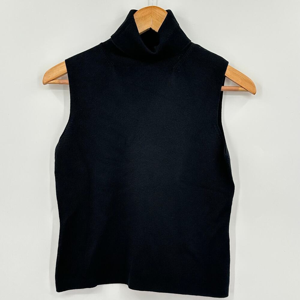 Vintage Freeport Studio Sleeveless Tank Sweater Black Cotton Rayon Womens XSP